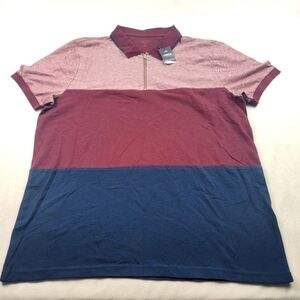 NWT M&S Limited Edition 1/4 zip color blocked polo tshirt